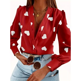 Women's Business Casual Tops Summer Long Sleeve Silk Button Down Shirts V Neck Chiffon Blouse